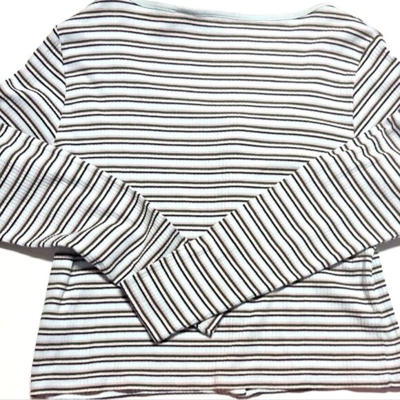 Levi's Trendy Plus Size Britt Long-Sleeve Snap-Front Top Women's 2X Blue Stripe - Picture 3 of 3